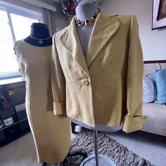 KASPER Separates Blazer Jacket Dress Suit Size 12 Linen Blend 2 Pc Set Career - Picture 3 of 13